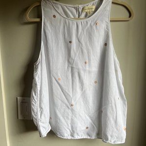 ANTHROPOLOGIE METALLIC GOLD SLEEVELESS BLOUSE